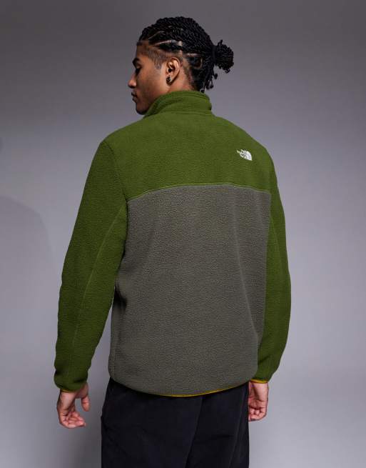 The North Face – Yumiori – Grön, blockfärgad, fleecetröja med kvartslång dragkedja, 3 av 5