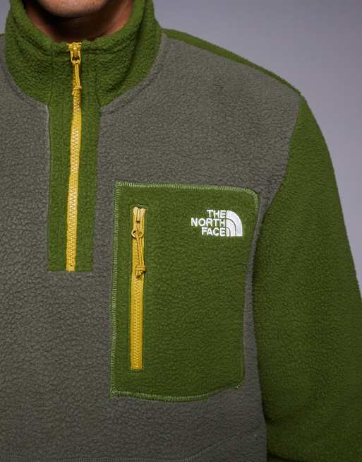 The North Face – Yumiori – Grön, blockfärgad, fleecetröja med kvartslång dragkedja, 5 av 5