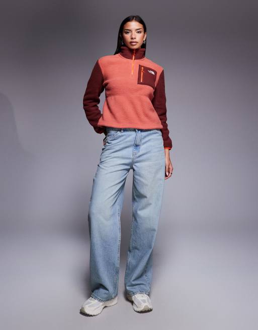 The North Face Yumiori Half Zip jacket in red