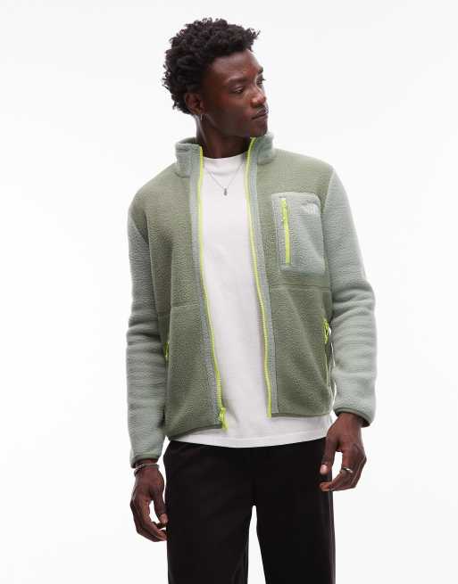 The North Face – Yumiori – Jasnozielona bluza polarowa z zamkiem pod szyją i blokami kolorów