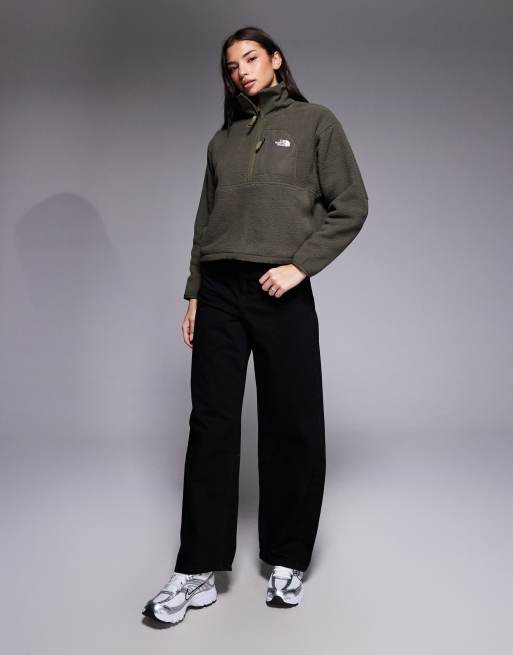 The North Face Yumiori Off Peak 1/2 zip fleece jacket in green, 2 of 4