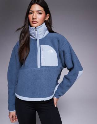 The North Face - Yumiori Off Peak - Fleece-Jacke in Grau mit kurzem Reißverschluss