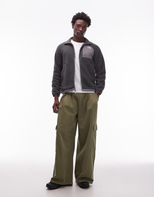 The North Face Yumiori Off Peak full zip colourblock heavy fleece jacket in dark grey, 2 of 5