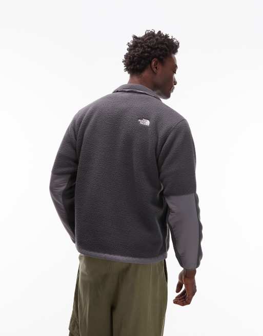 The North Face Yumiori Off Peak full zip colourblock heavy fleece jacket in dark grey, 3 of 5