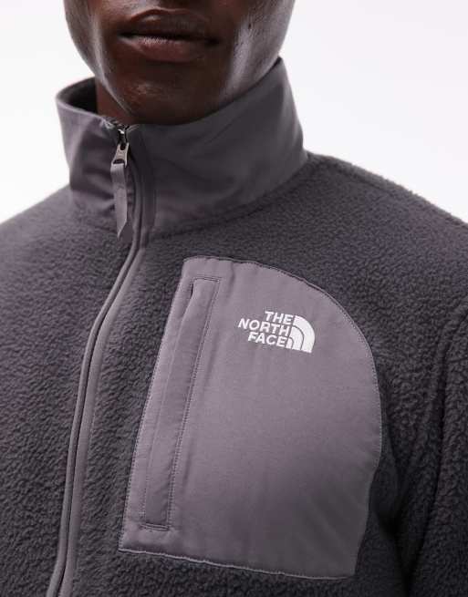 The North Face Yumiori Off Peak full zip colourblock heavy fleece jacket in dark grey, 5 of 5