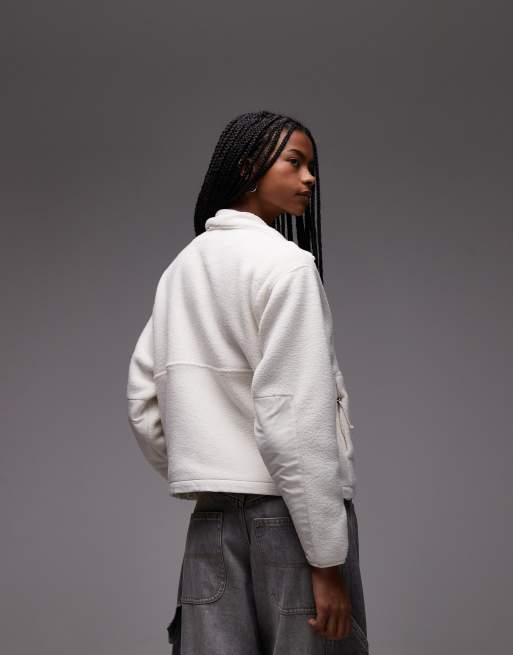 The North Face Yumiori Off Peak full zip fleece jacket in off white, 2 of 4