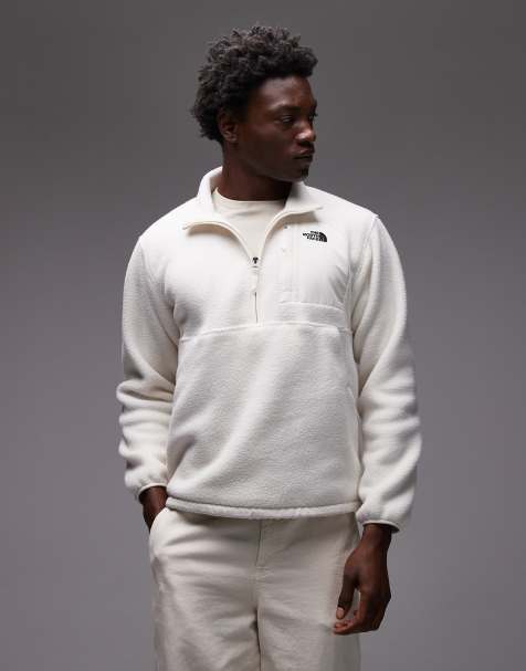 The North Face - Yumiori Off Peak - Pile pesante bianco sporco color block con zip corta - view 1