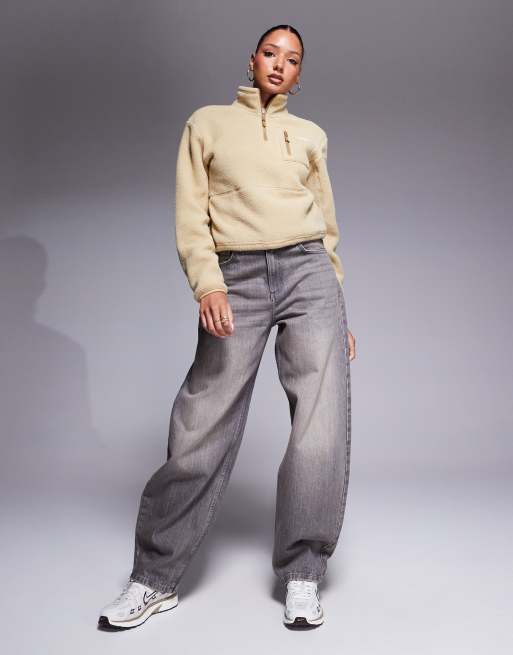 The North Face Yumiori quarter zip fleece in brown | ASOS