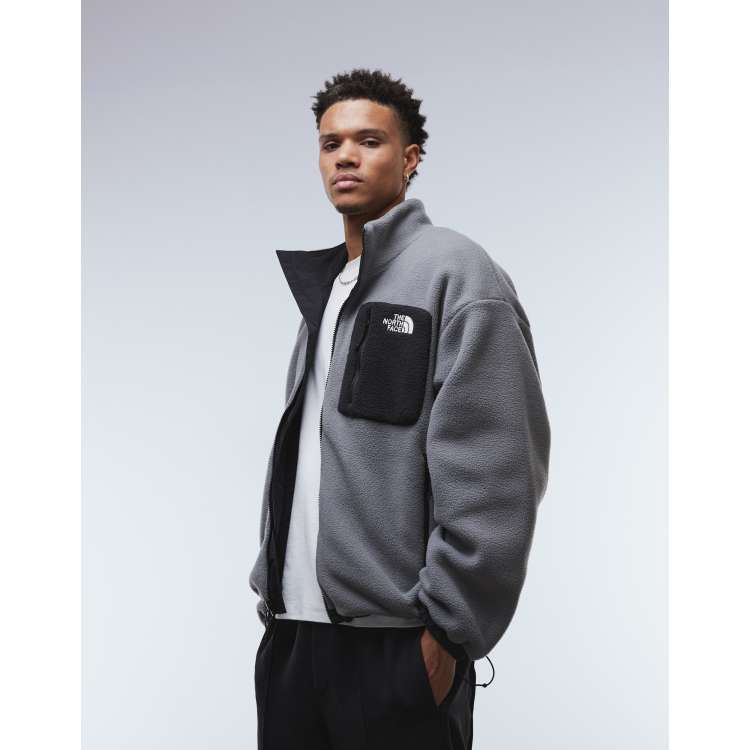 The North Face yumiori reversible fleece jacket in black and gray