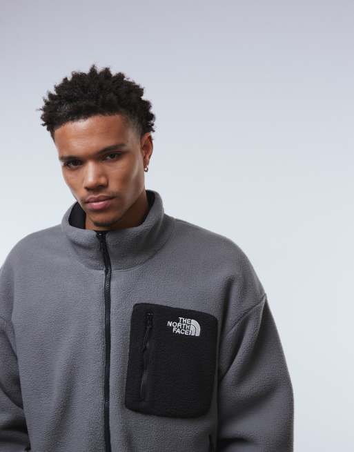The North Face yumiori reversible fleece jacket in black and grey - BLACK