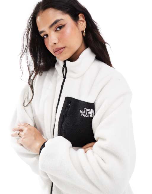 Black and white north face coat best sale