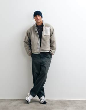 The North Face Yumiori reversible fleece jacket in cumulus cloud/stone sla