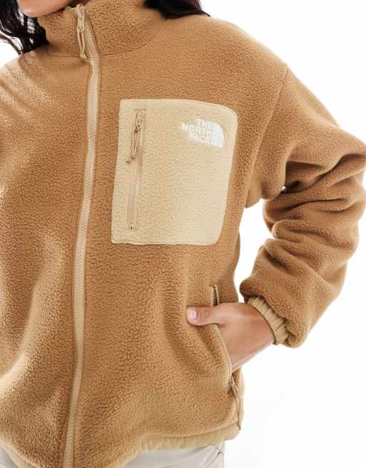 The North Face yumiori reversible fleece jacket in khaki and brown