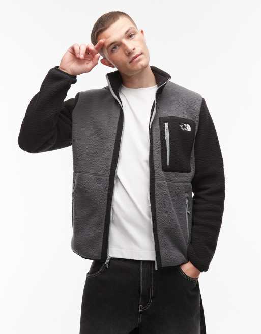 The North Face – Yumiori – Szara zapinana na zamek bluza polarowa z blokami kolorów