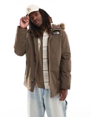 The North Face The North Face Zaneck faux fur hooded parka in brown