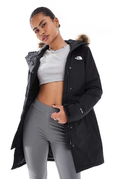 The North Face - Zaneck - Geisoleerde parka met capuchon met imitatiebont in zwart - view 1