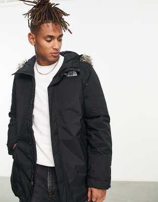 the north face zaneck hooded waterproof parka jacket in black