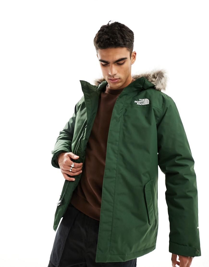The North Face Zaneck waterproof insulated hooded parka in khaki-Green