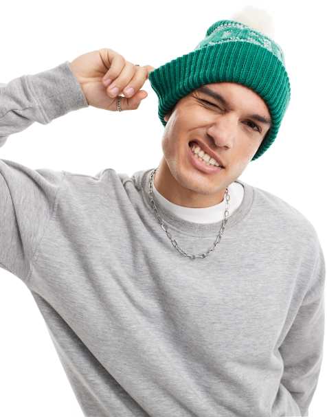 The North Face – Zielona czapka beanie z pomponem i logo w stylu retro - view 1