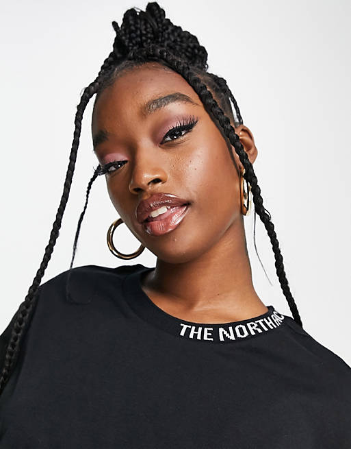 Designer Brands The North Face Zumu Banded cropped t-shirt in black 