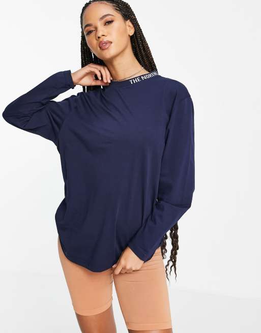 The North Face Zumu long sleeve t-shirt in navy Exclusive at ASOS