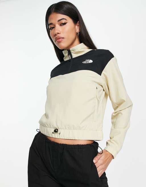 The North Face – Zumu – Trainingsjacke in Beige mit kurzem 1/4-Reißverschluss