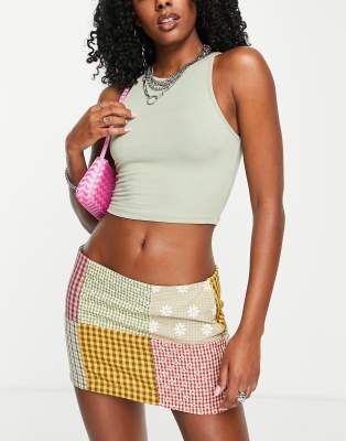 The Ragged Priest mini skirt in rainbow crochet patchwork - part