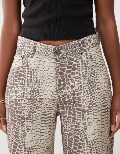The Ragged Priest baggy fit jeans in croc print, 4 of 5