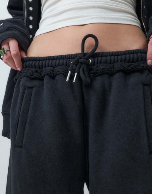 The Ragged Priest baggy trackies in washed black co-ord, 3 of 5