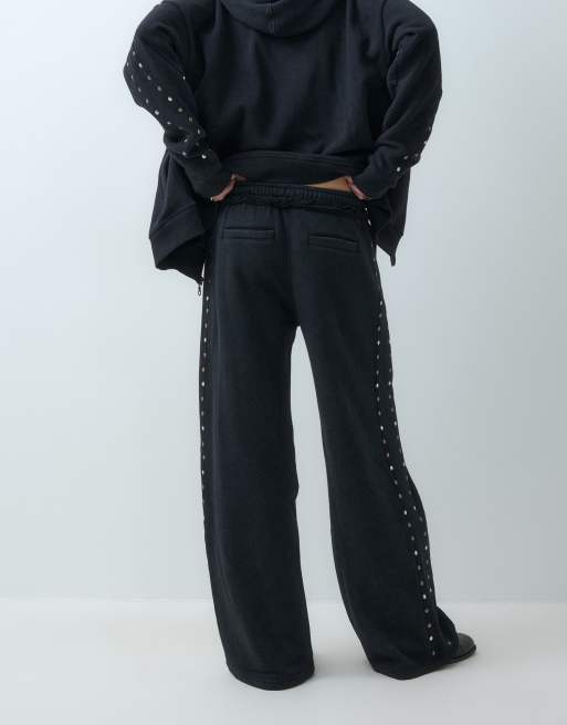 The Ragged Priest baggy trackies in washed black co-ord, 5 of 5