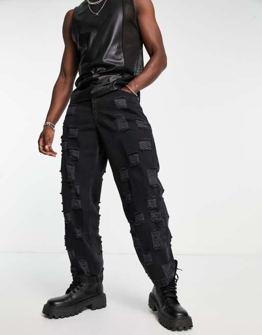 The Ragged Priest bouncer distressed jeans in black