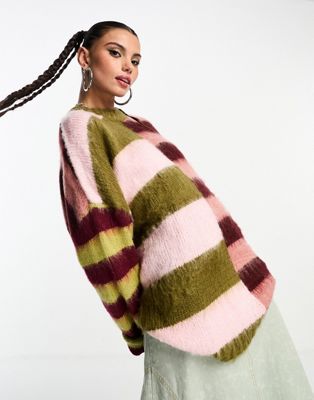 The Ragged Priest brushed mix stripe jumper - ASOS Price Checker