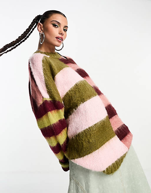 The Ragged Priest brushed mix stripe jumper | ASOS