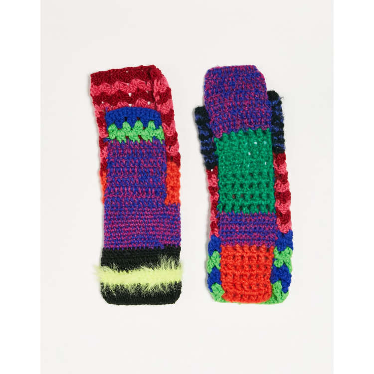 The Ragged Priest – Bunte Strick-Stulpen mit geteiltem Design ASOS