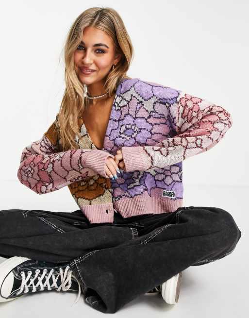 The Ragged Priest - Cardigan comodo a fiori misti rétro