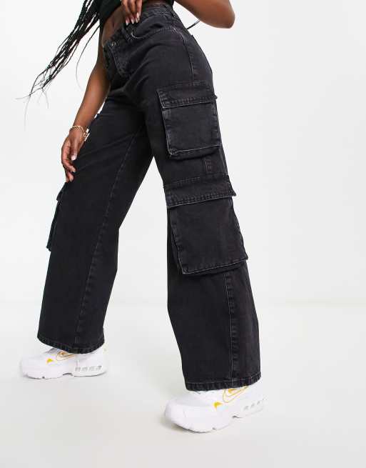 The Ragged Priest - Cargo jeans met zakken in zwart