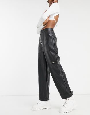 leather pants with zips