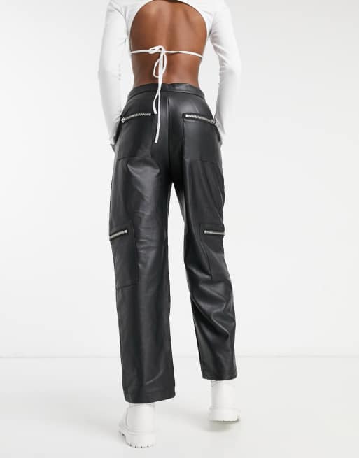 The Ragged Priest Cargohose Aus Kunstleder Mit Reissverschlussen Asos