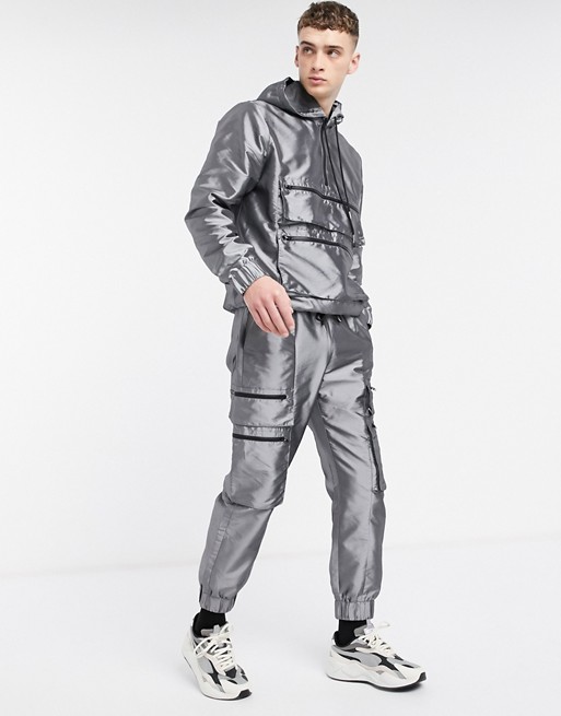 The Ragged Priest co-ord taffeta track pant in silver