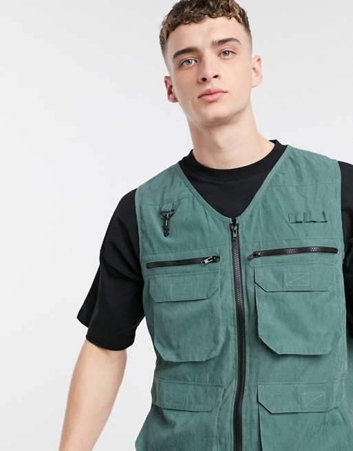 The Ragged Priest co-ord utility vest in green