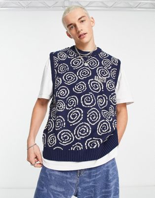 The Ragged Priest confusion knitted vest in blue