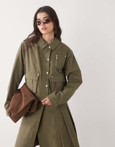 The Ragged Priest cropped jacket in khaki green - part of a set - view 1