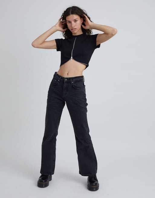 The Ragged Priest - Cropped T-shirt med lynlås i ribstrik, 2 af 4
