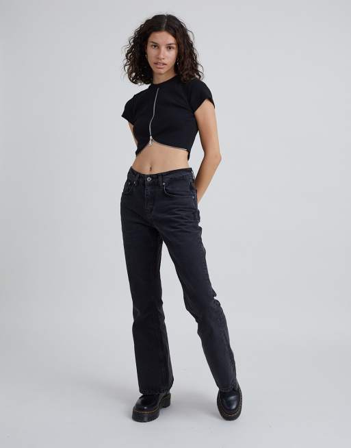 The Ragged Priest - Cropped T-shirt med lynlås i ribstrik, 4 af 4