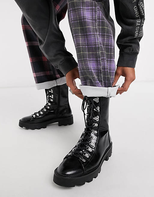 The Ragged Priest dad jeans in half and half plaid denim | ASOS