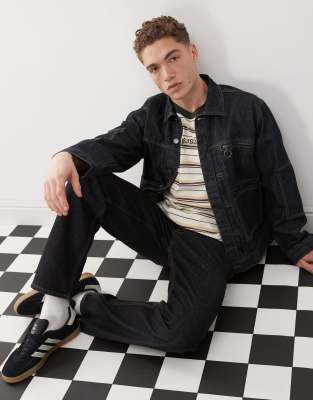 The Ragged Priest denim workwear jacket with pleat in blue rinse wash - view 1