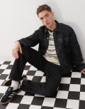 [The Ragged Priest] The Ragged Priest denim workwear jacket with pleat in blue rinse wash L Blue Rinse