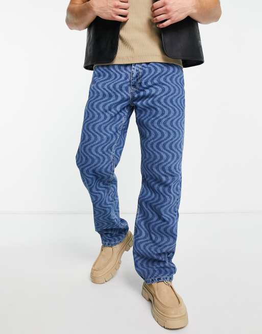 The Ragged Priest – Downhill – Jeans in Blau mit Wellenmuster