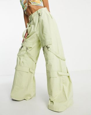 The Ragged Priest extreme wide leg skater Y2K cargo trousers