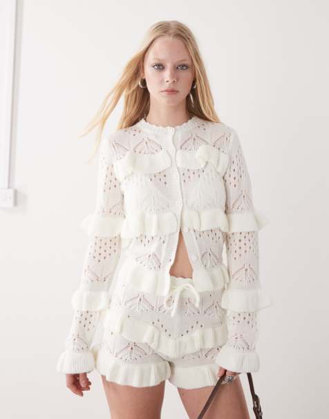The Ragged Priest frilly cardigan in cream co-ord - view 1
